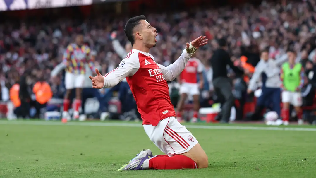 Martinelli Celebrates After Scoring The Equalizer Against City
